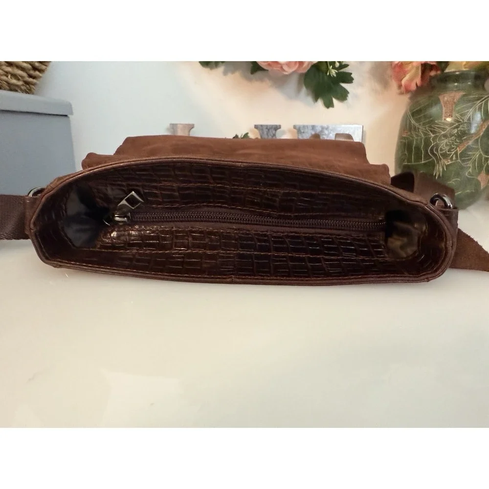 100% Genuine Leather Unisex Shoulder Bag Crocodile Pattern Bag 11